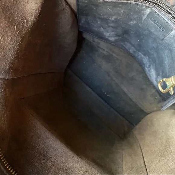 Asos black square leather backpack purse medium - Picture 2 of 10